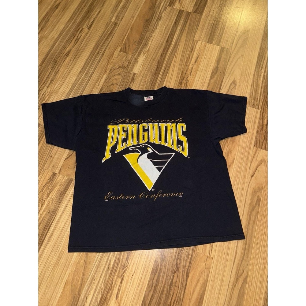 VTG League Leader Pittsburgh Penguins Sz XL Graphic Tee Sleeve Shirt Hockey NHL